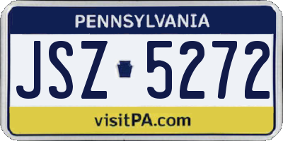 PA license plate JSZ5272