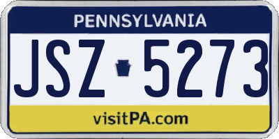 PA license plate JSZ5273