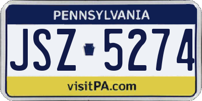 PA license plate JSZ5274