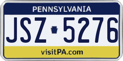 PA license plate JSZ5276