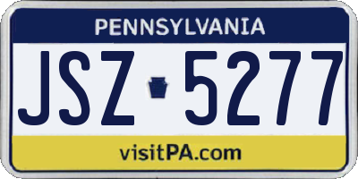 PA license plate JSZ5277