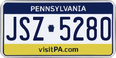 PA license plate JSZ5280