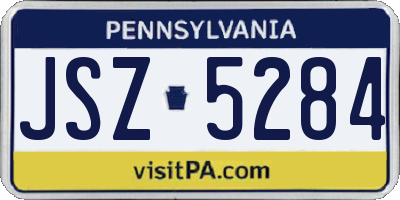 PA license plate JSZ5284