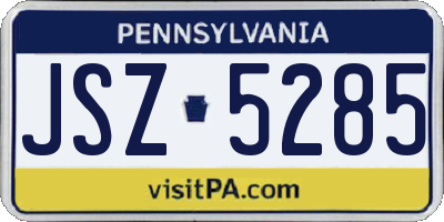 PA license plate JSZ5285
