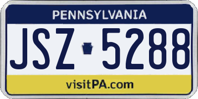 PA license plate JSZ5288