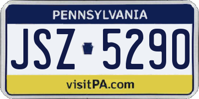 PA license plate JSZ5290