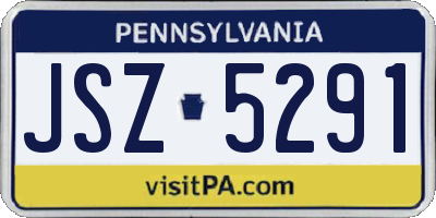 PA license plate JSZ5291