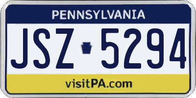 PA license plate JSZ5294