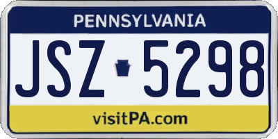 PA license plate JSZ5298