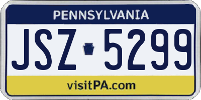 PA license plate JSZ5299