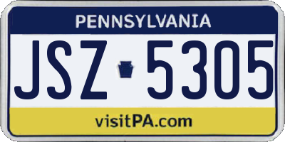 PA license plate JSZ5305