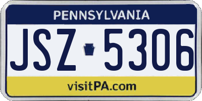 PA license plate JSZ5306