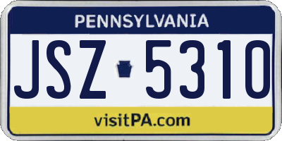 PA license plate JSZ5310
