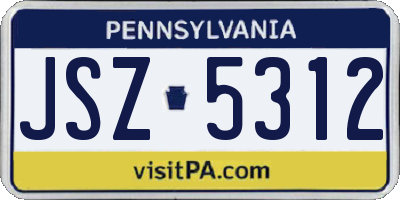 PA license plate JSZ5312