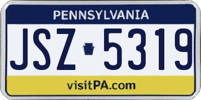 PA license plate JSZ5319
