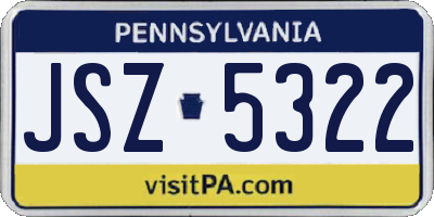 PA license plate JSZ5322