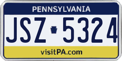 PA license plate JSZ5324