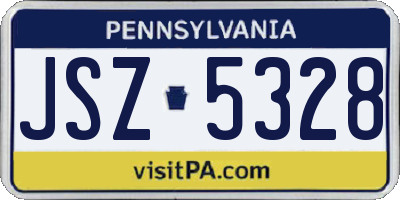 PA license plate JSZ5328