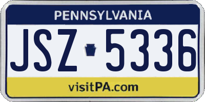 PA license plate JSZ5336