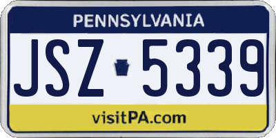 PA license plate JSZ5339