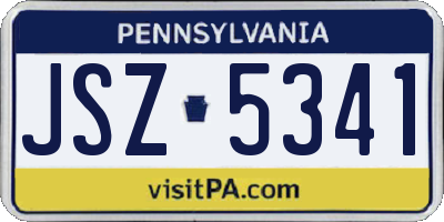 PA license plate JSZ5341