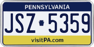 PA license plate JSZ5359