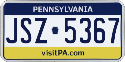 PA license plate JSZ5367