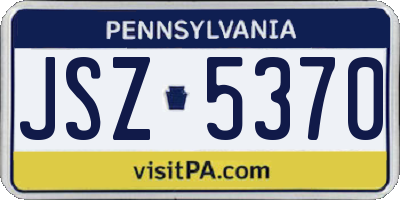 PA license plate JSZ5370