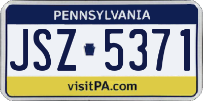 PA license plate JSZ5371