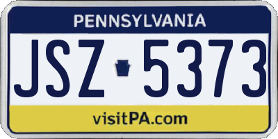 PA license plate JSZ5373