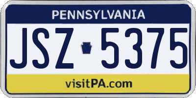 PA license plate JSZ5375