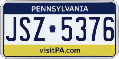 PA license plate JSZ5376