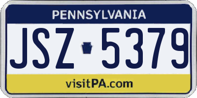 PA license plate JSZ5379