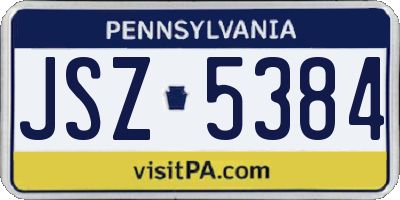PA license plate JSZ5384