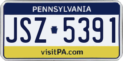 PA license plate JSZ5391