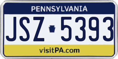 PA license plate JSZ5393
