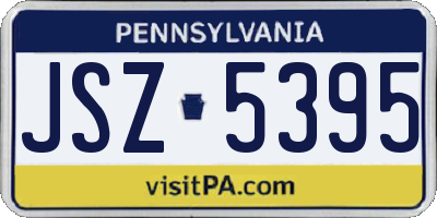 PA license plate JSZ5395