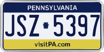 PA license plate JSZ5397