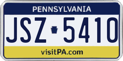 PA license plate JSZ5410