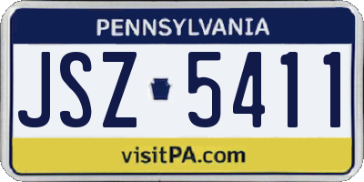 PA license plate JSZ5411