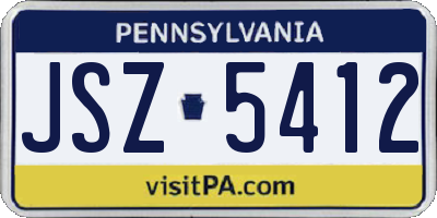 PA license plate JSZ5412