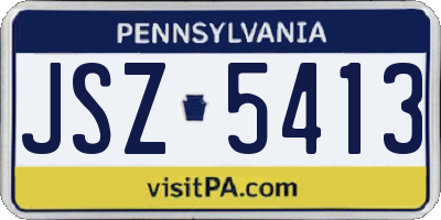 PA license plate JSZ5413