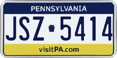 PA license plate JSZ5414