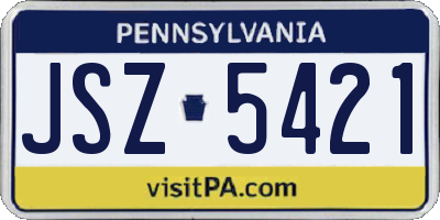 PA license plate JSZ5421