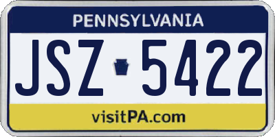 PA license plate JSZ5422