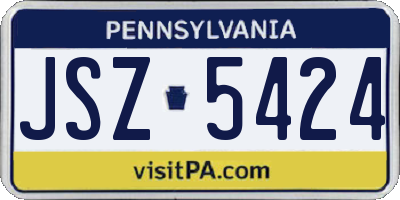 PA license plate JSZ5424