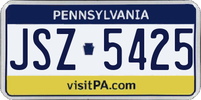 PA license plate JSZ5425