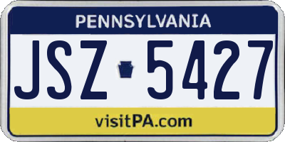 PA license plate JSZ5427