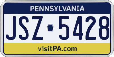 PA license plate JSZ5428