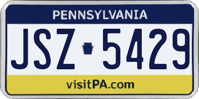 PA license plate JSZ5429